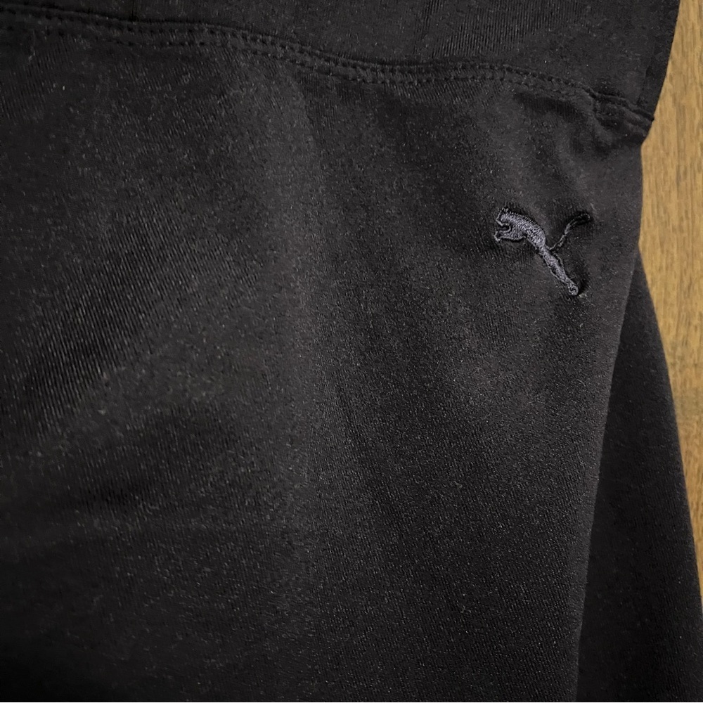 Puma USP Black Flare Leg Mid Rise Yoga Activewear Pull On Stretch Pants Sz M - Picture 3 of 8